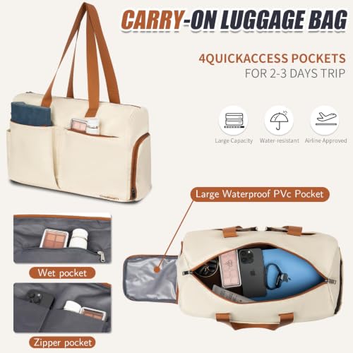 Cosbarn Luggage Sets 5 Piece, Hardshell Suitcase with Spinner Wheels - color: Beige