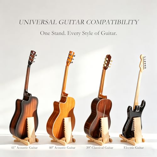 2-in-1 Super Footstool, Foldable Adjustable Guitar Footstool & Stand, Solid Wood Ergonomic Foot Rest for Classical & Acoustic Guitar Players
