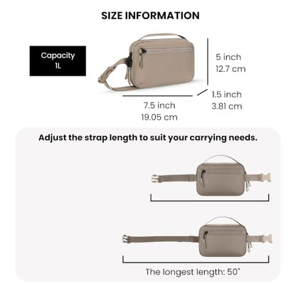 Sherpani Hyk, Small Sling Bag, Lightweight Travel Fanny Pack - color: Dune