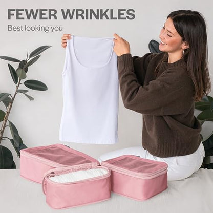 Aerotrunk 여행용 압축 패킹 큐브, 2팩, 핑크 - color: 장미., size: 2개입