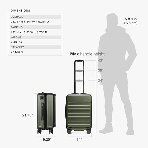 Traveler's Choice Mykel Dual Opening Polycarbonate Hardside Suitcase with Sleeve and Ergonomic Handle - color: Green