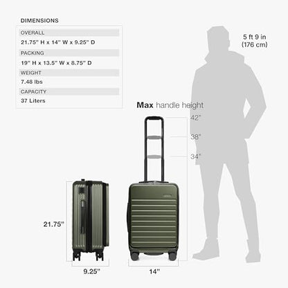 Traveler's Choice Mykel Dual Opening Polycarbonate Hardside Suitcase with Sleeve and Ergonomic Handle - color: Green