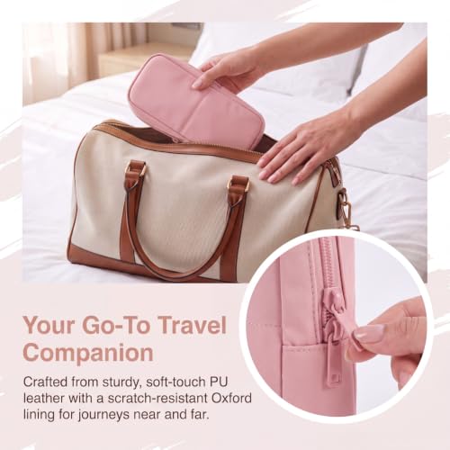 RSRSLEII Small Standing Makeup Bag, Wipe-Clean Brush Holder (03Pink) - color: 03Pink