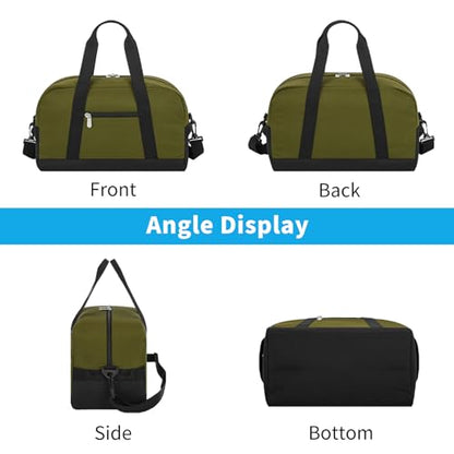 Apenze Small Gym Bag 14 inch Duffel Bag - color: Olive Green