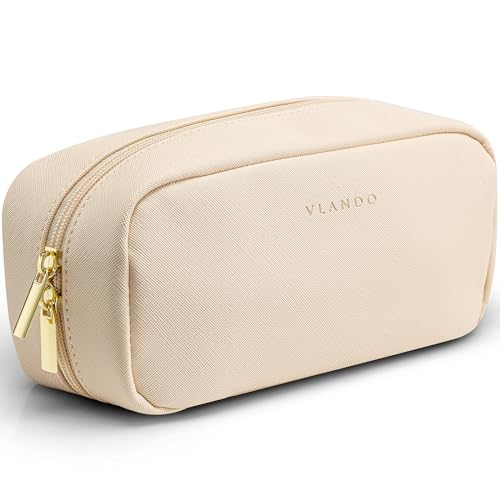 VLANDO Makeup Bag Cosmetic Pouch for Travel Essentials,White - color: 02-White