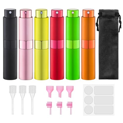 Lulupack Travel Perfume Bottle Refillable, 8ml Cologne Spray Atomizer, 6PCS - color: 6color-2