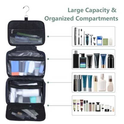 Toiletry Bag Men Women Hanging Foldable Cosmetic Organizer,Blue - color: Blue