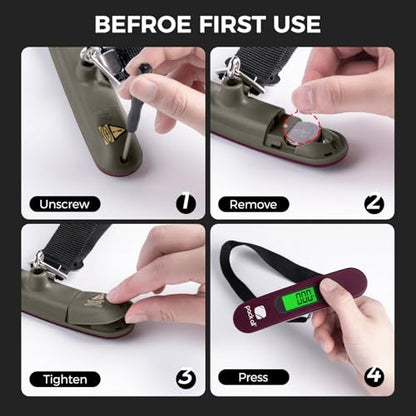 pack all Digital Luggage Scale for Travel, 110Lbs Capacity, 0.1Lb Precision - color: Red