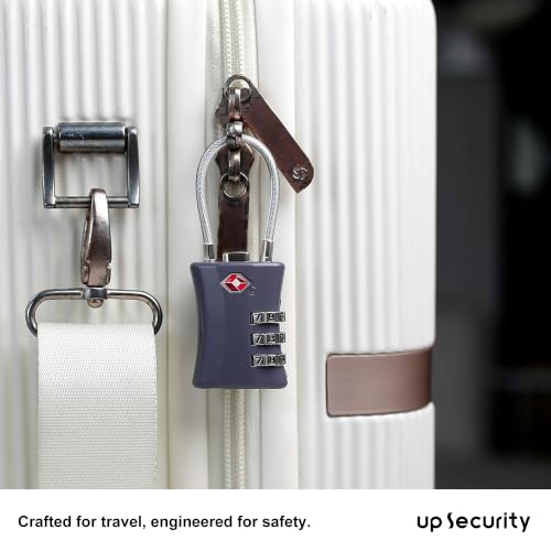 TSA Locks for Luggage, Small Combination Padlock with Cable, Luggage Locks TSA Approved for International Travel Essentials, Suitcase, Backpack Zipper, Locker, Flight Attendant Accessories - color: Black+Gray