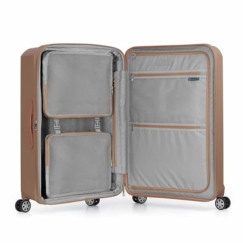 Traveler's Choice Pagosa Hardshell Expandable Luggage with Spinner Wheels, Latte Beige, 30-Inch Large - color: Latte Beige, size: 30-Inch Large