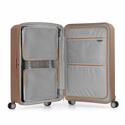 Traveler's Choice Pagosa Hardshell Expandable Luggage with Spinner Wheels, Latte Beige, 30-Inch Large - color: Latte Beige, size: 30-Inch Large