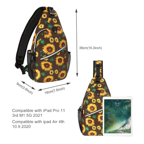 MOSISO Crossbody Sling Backpack, Travel Hiking Daypack - color: Brown