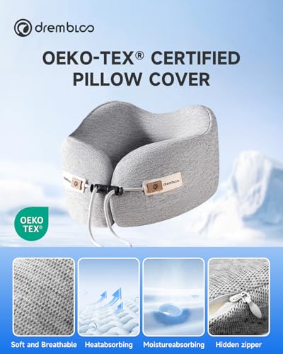 Travel Neck Pillow for Airplane, 360° Ergonomic Support for Sleeping - color: Gray