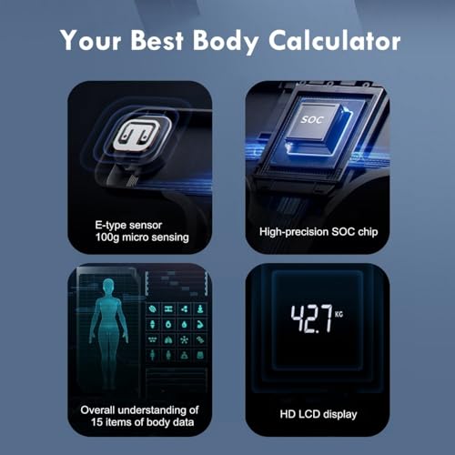 NUTRI FIT Smart Scale for Body Weight Body Fat Composition Monitor Sync App - color: Mirror Black