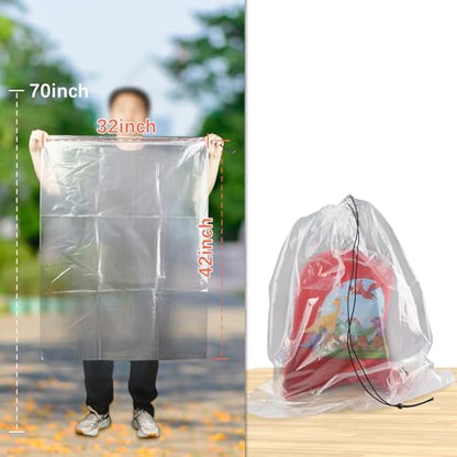32x42 Inch Large Clear Plastic Suitcase Storage Bags, 3 Pack, 4 Mils - color: Clear - 3 Pack, size: 32''x42''