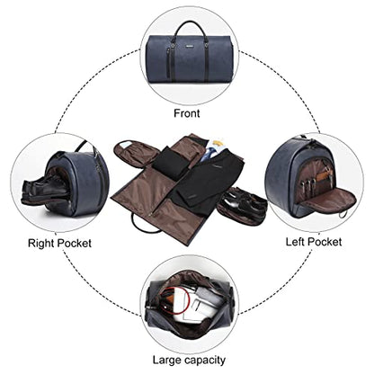 Garment Bags for Travel, 45L Carry-On Convertible Duffle with Strap - color: C-Blue