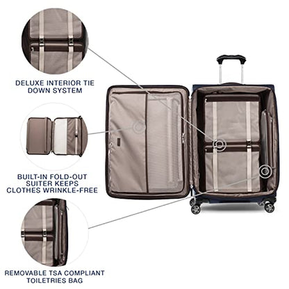 Travelpro Platinum Elite Checked Luggage Spinner, True Navy, 29-Inch - color: True Navy Blue, size: Checked-Large 29-Inch