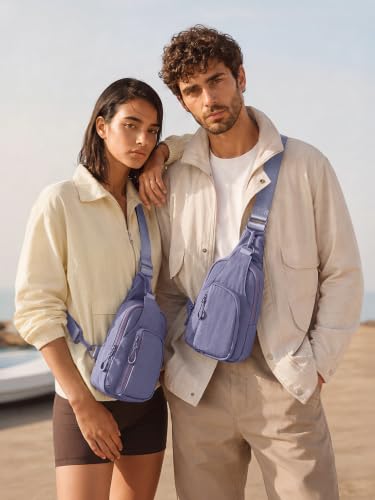 ODODOS Sling Bag with Adjustable Straps Crossbody Chest Bag Lightweight Backpack for Casual Traveling Hiking - color: Ultra Violet