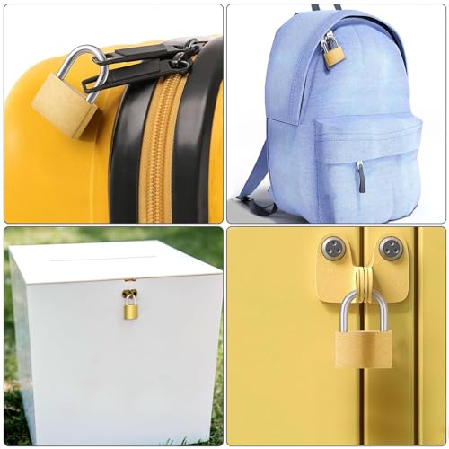 2 Pcs Small Solid Brass Locks with Keys, 20mm + 25mm Mini Key Locks, for Luggage, Backpack, Gym Locker, Jewelry Box (20-25mm) - color: Brass 2 pcs (20-25mm)
