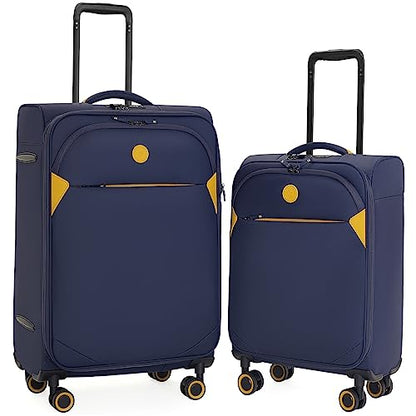 Verage Cambridge Lightweight Luggage Softside Expandable Spinner Wheel Suitcase (Navy, 2-Piece Set(20/24)) - color: Navy, size: 2-Piece Set (20/24)