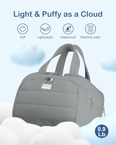 TOPDesign Travel Toiletry Bag, Puffer Makeup Organizer with Compartments - color: Grey