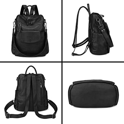 Uromee Travel Backpack Purse Women Vegan Leather Tassel Shoulder Bag - color: 240 Black