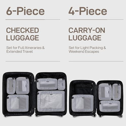 EPICKA TripCozy Compression Packing Cubes, 6 Set, Grey - color: Grey, size: Set of 6