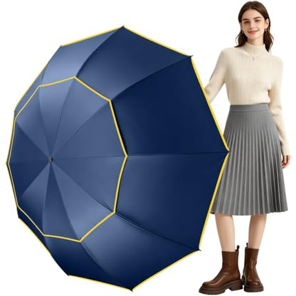Kalolary 55/62 Inch Large Golf Umbrella UV Protection Compact Umbrella - color: Blue