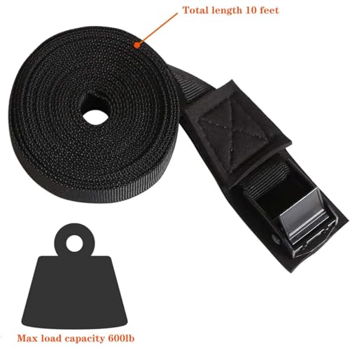 Padded Cam Buckle Tie Down Straps, 1 in x 10 ft, 2 Pack - color: Black 2 Pack, size: 1"x10'