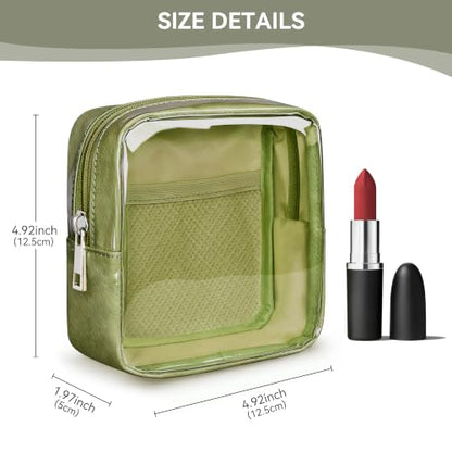 WLLWOO Clear Makeup Bag Mini Cosmetic Pouch Travel Toiletry Organizer - color: 1pcs-Mini-Grass Green