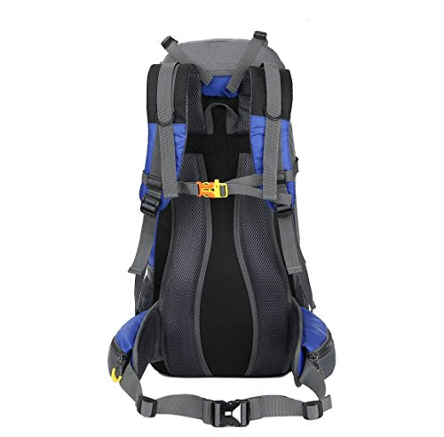 WoneNice 50L(45+5) Waterproof Hiking Backpack Outdoor Daypack w/Rain Cover - color: Sapphire Blue