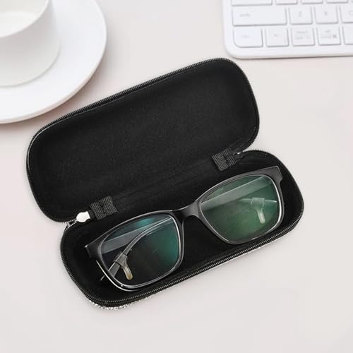 Sparkly Rhinestone Eyeglasses Case Bling Diamond Hard Shell Eyeglasses Protective Cases for Sunglasses - color: Zipper-white