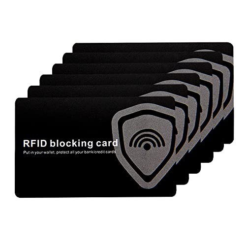 6 Pack RFID Blocking Card, NFC Contactless Credit Card Protector Safe Wallet Shield Bank Card Blocker