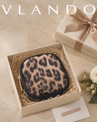 VLANDO Mini Makeup Bag for Purse,Slip-in Pocket,Leopard,Black - color: Mini-Leopard Black