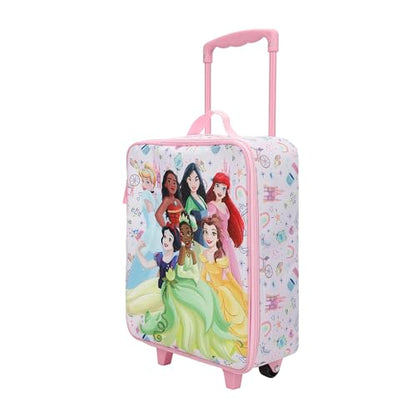 Disney Princess Group Shot & Icons 14" Youth Pink Soft Sided Luggage - color: Disney Group Shot & Icons