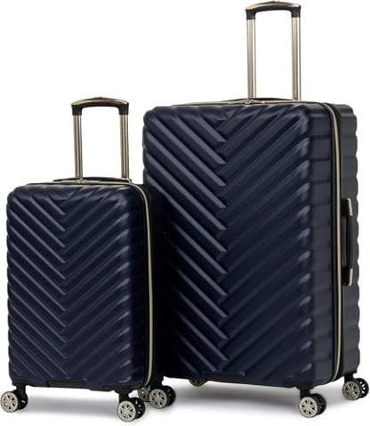 Kenneth Cole REACTION Madison Square Lightweight Hardside Chevron Expandable Spinner Luggage, Navy, 2-Piece Set (20" & 28") - color: Navy, size: 2-Piece Set (20" & 28")
