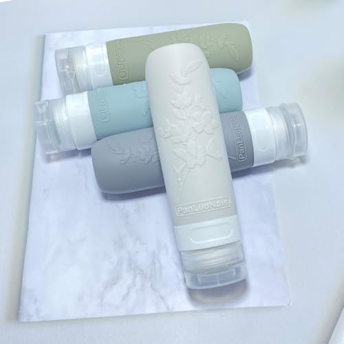 Silicone Travel Bottles for Toiletries, TSA Approved Leak-Proof Toiletry Containers for Airplane & Vacation - color: Gray