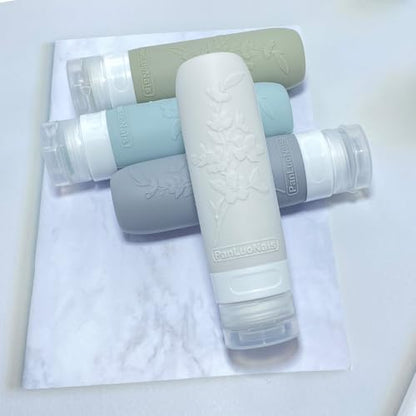 Silicone Travel Bottles for Toiletries, TSA Approved Leak-Proof Toiletry Containers for Airplane & Vacation - color: Gray