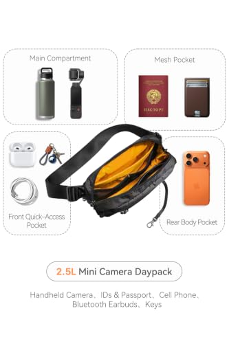 BOPai Men's Water Resistant Nylon Sling Fanny Pack, Waterproof Zipper Crossbody Bag with Key Ring & Multi Pockets, Fits Phone & 17oz Water Bottle for Daily Commute & Outdoor Use