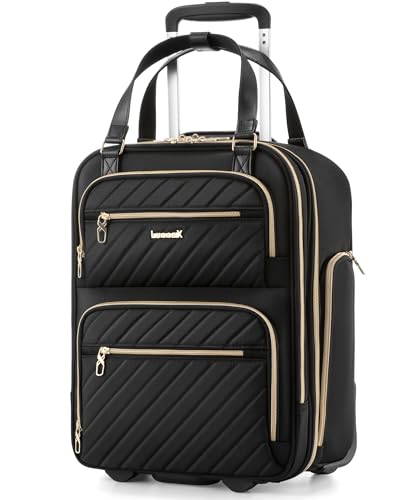 LUGGEX Underseat Carry On Bag, Black, 17" - color: Black, size: Underseat 17 inch