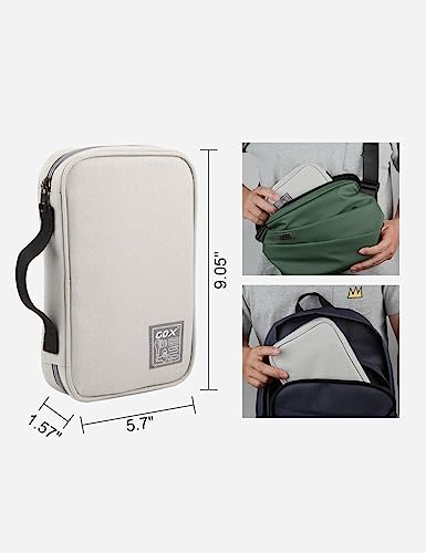 GOX Tech Pouch Accessories Case Organizer for Travel Small Electronics Bag - color: BEIGE-Large