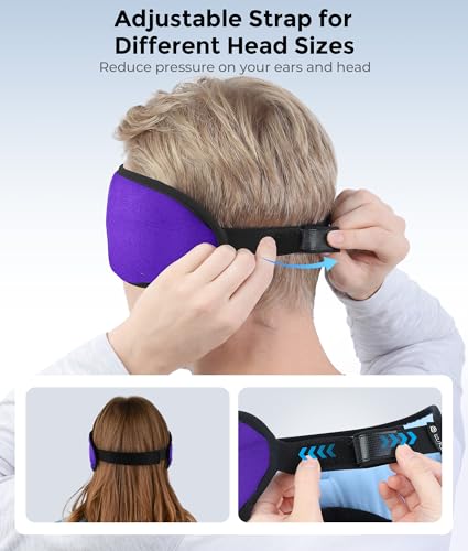 LOVE EYE Sleeping Eye Mask with Bluetooth 5.4 Headphones for Side Sleepers - color: Light Purple