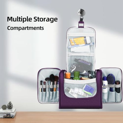 Buruis Extra Large Hanging Toiletry Bag for Women and Men, Purple - color: Purple, size: Extra Large