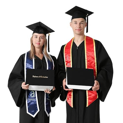 GraduationMall 8.5"x11" Smooth Padded Diploma Cover Certificate Holder Black,48-Packs - color: Black, size: 48 Packs