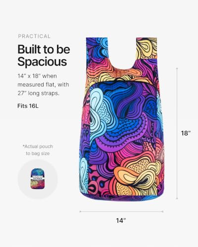 Nanobag Daypack 16L Ultralight Packable Foldable Travel Backpack for Hiking - color: Vivid Garden