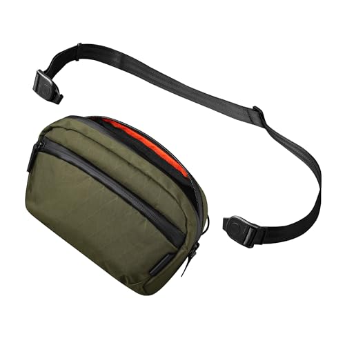 ALPAKA Flight Sling Crossbody Sling Bag For Men Women Daily Carry | Detachable Shoulder Strap, YKK Aquaguard Zippers, Weatherproof Fabric, MOD Key Tether - color: Olive Green-1l-xpac Vx42