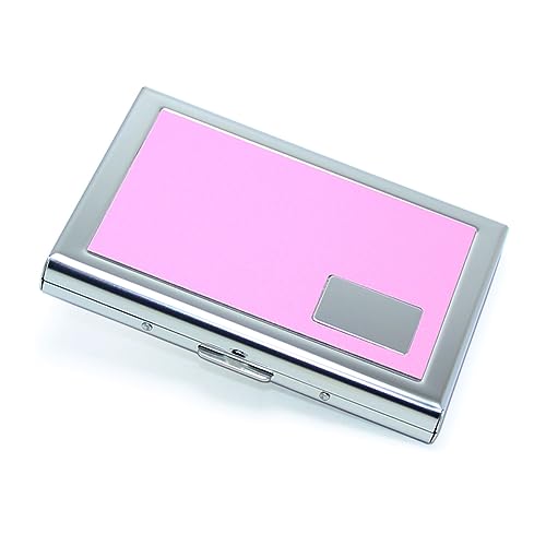 RFID Blocking Credit Card ID Holder Slim Money Travel Stainless Steel Men Secure Protector Wallet (Silver Pink) - color: Silver Pink