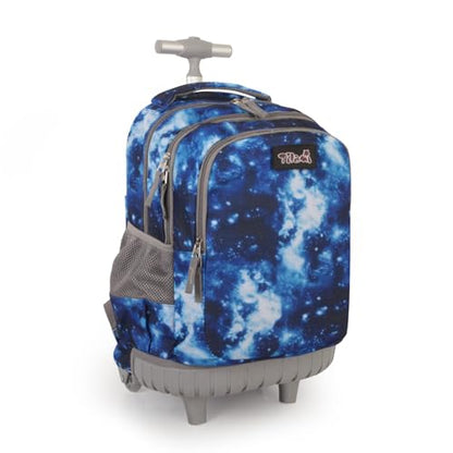 Tilami Rolling Backpack for Boys and Girls,Hello dino - color: Galaxy Blue