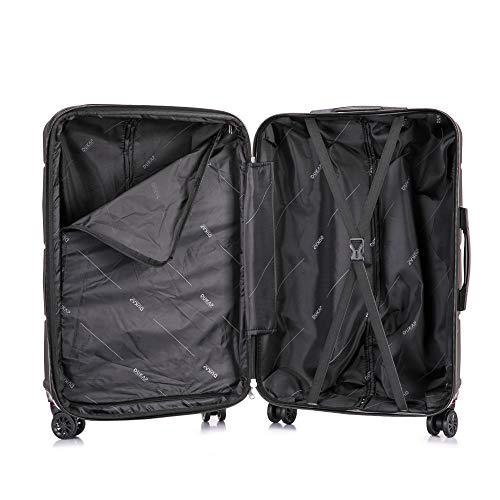 DUKAP ZONIX 3-Piece Durable Hardside Spinner Luggage Set 20/26/30in Black - color: Black, size: 3 Piece Set (20/26/30)