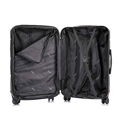 DUKAP ZONIX 3-Piece Durable Hardside Spinner Luggage Set 20/26/30in Black - color: Black, size: 3 Piece Set (20/26/30)